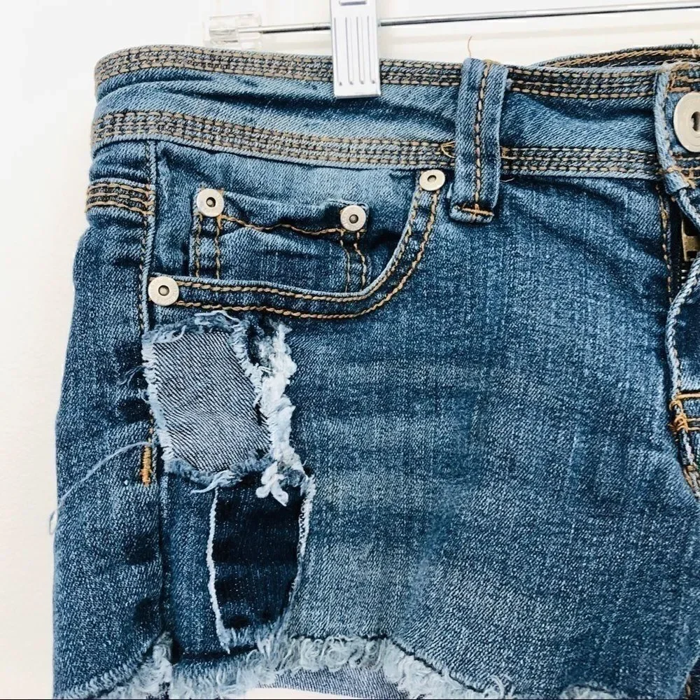 Set of TWO Size 7 Distressed Jean Shorts!!
